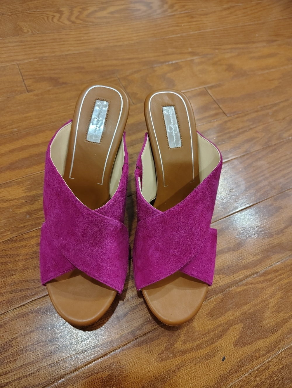 Jessica Simpson Women’s Open-Toe Crossband Mule in Fuchsia